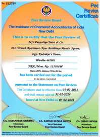 Peer Review Certificates of Panpaliya Taori & Co.